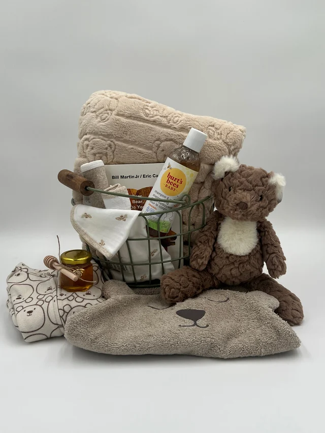 Bathtime & Bedtime Gift Basket – Bears & Bees Theme 🧸🐝